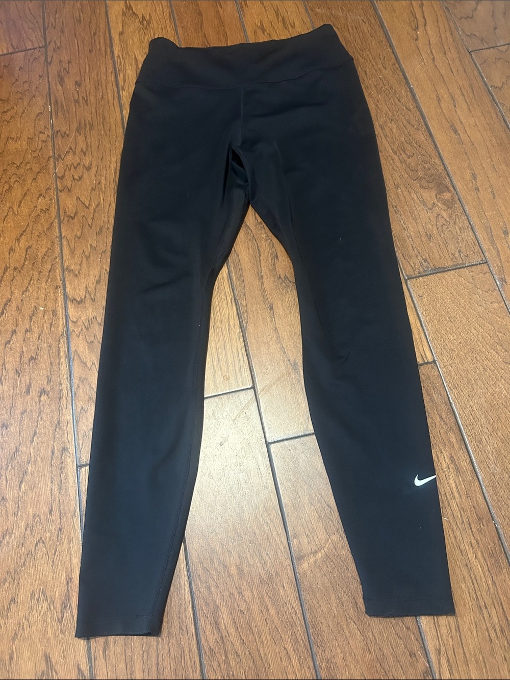 Nike  Black Performance Leggings with White Swoosh.  Large